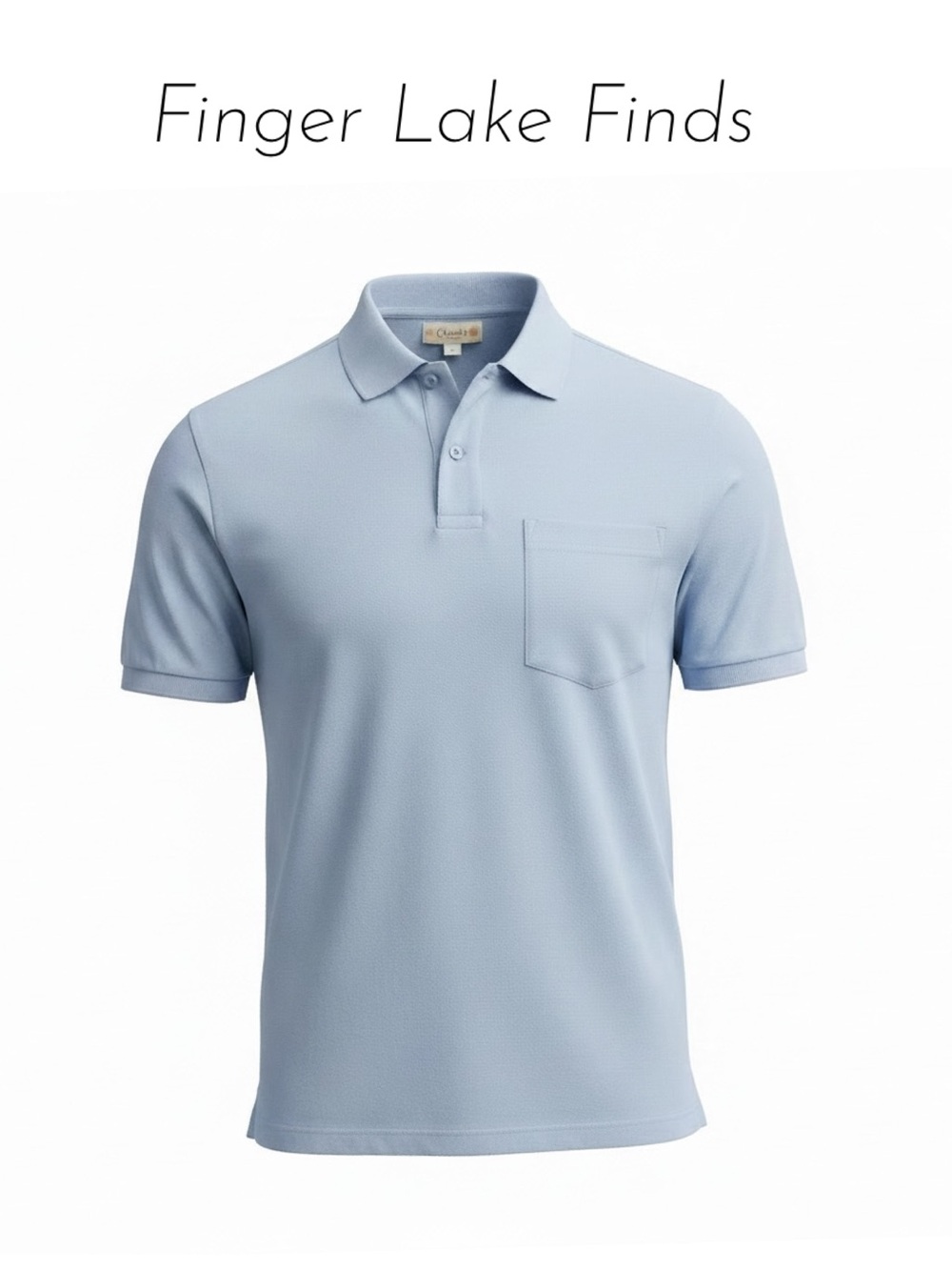 New Scandia Woods Heather Blue Cotton Polo Shirt, Lg